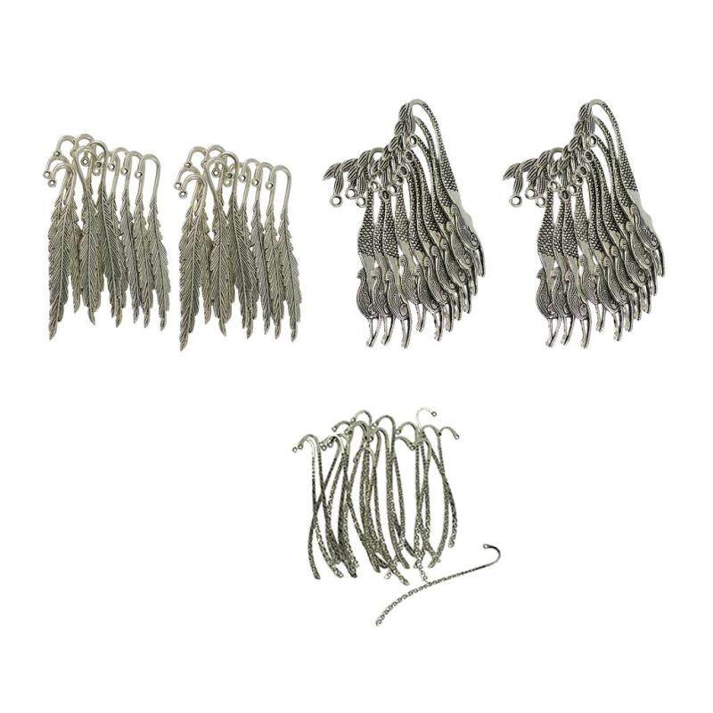 BolehDeals 60pcs Tibetan Silver Beading Feather Mermaid Line Bookmark Loop DIY Making Malaysia