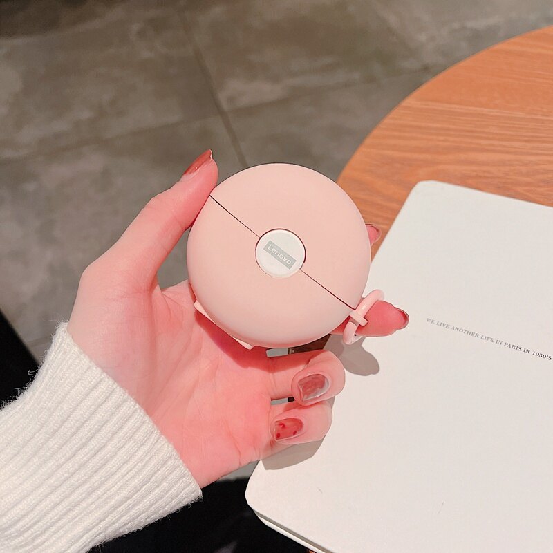 Macaron earphone case for lenovo lp40 pro lp80 anti-fall soft tpu case for lenovo ht38 lp5 candy colors protective cover with ring buckle