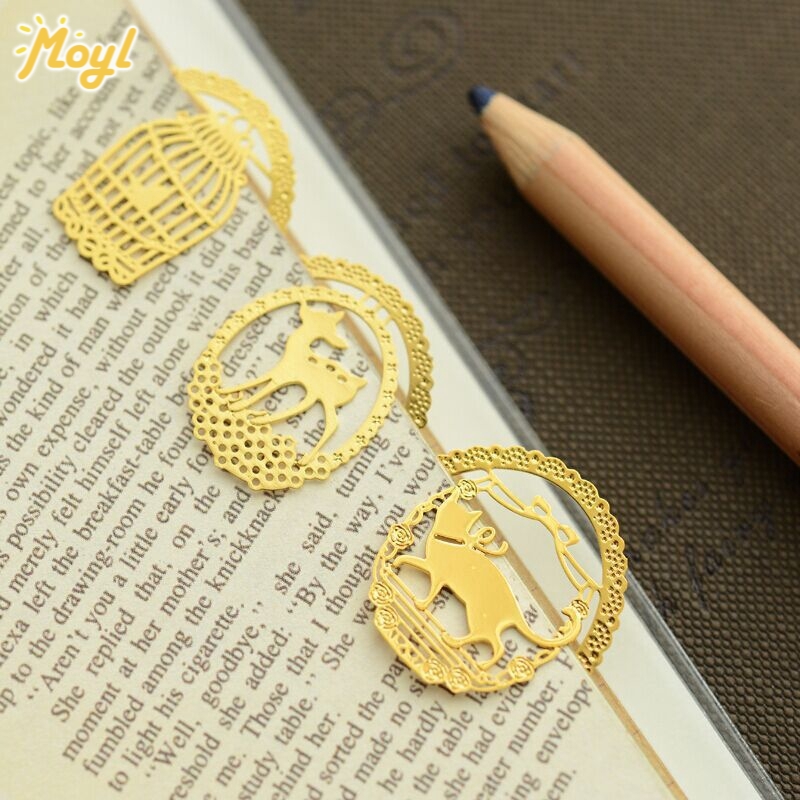 Vòng Kim Loại Bookmark Sáng Tạo Retro Tinh Tế Văn Phòng Phẩm Đánh Dấu Món Quà