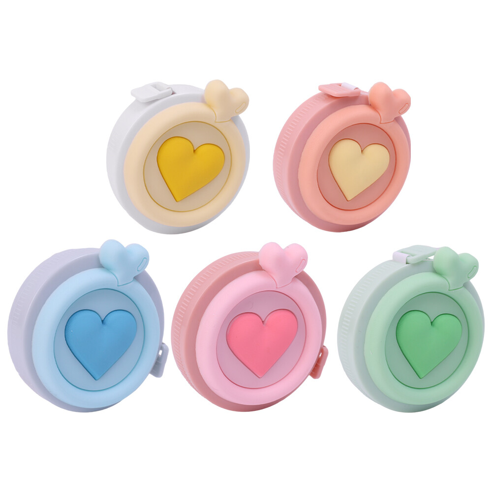 1.5m Automatic Retractable Soft Tape Measure Cute Heart-shaped Children’s Height Cm Inch Tape Tailor’s Ruler Waist Clothing Measuring Ruler