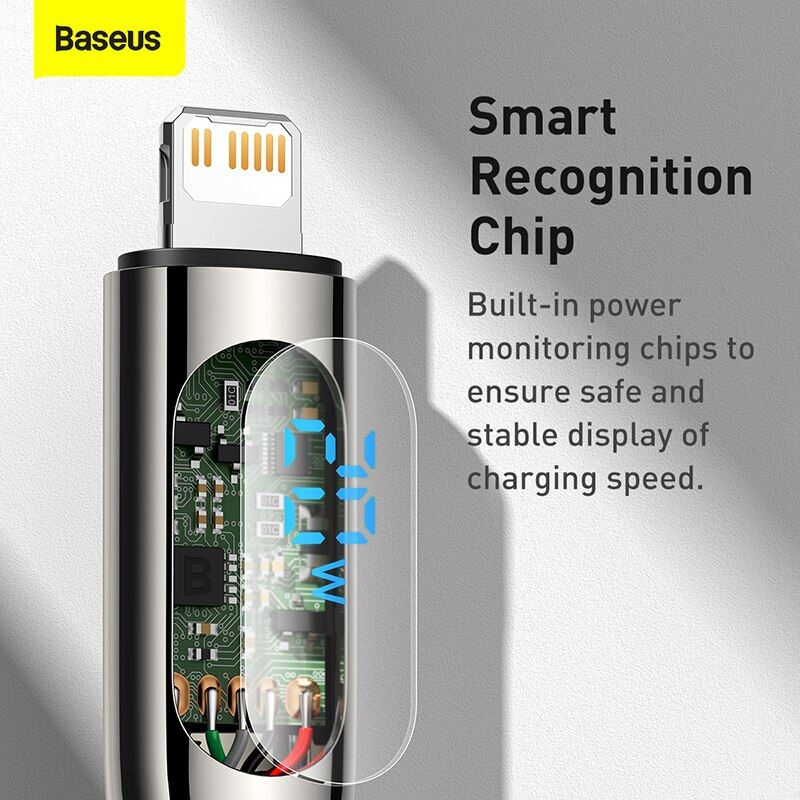 Baseus Cáp Sạc Pd 20W Usb C Cho Iphone 14 13 Pro Max Cáp Sạc Nhanh Cáp Type C Cho Iphone X 8 Cáp Dữ Liệu Màn Hình Led
