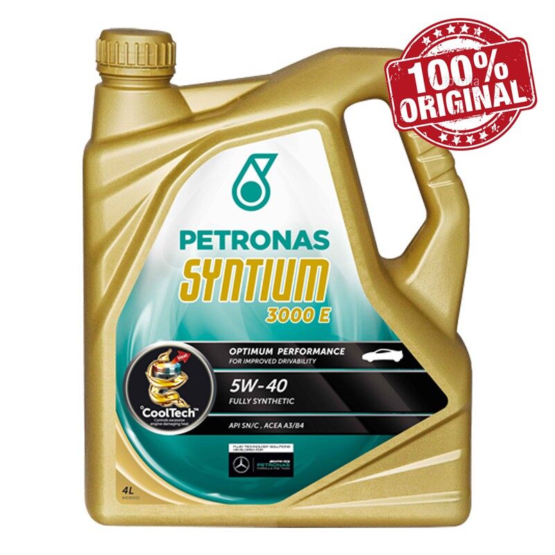 Petronas Syntium 3000E 5W40(Fully-Syn) Engine Oil 4 Litre 100% Original ...