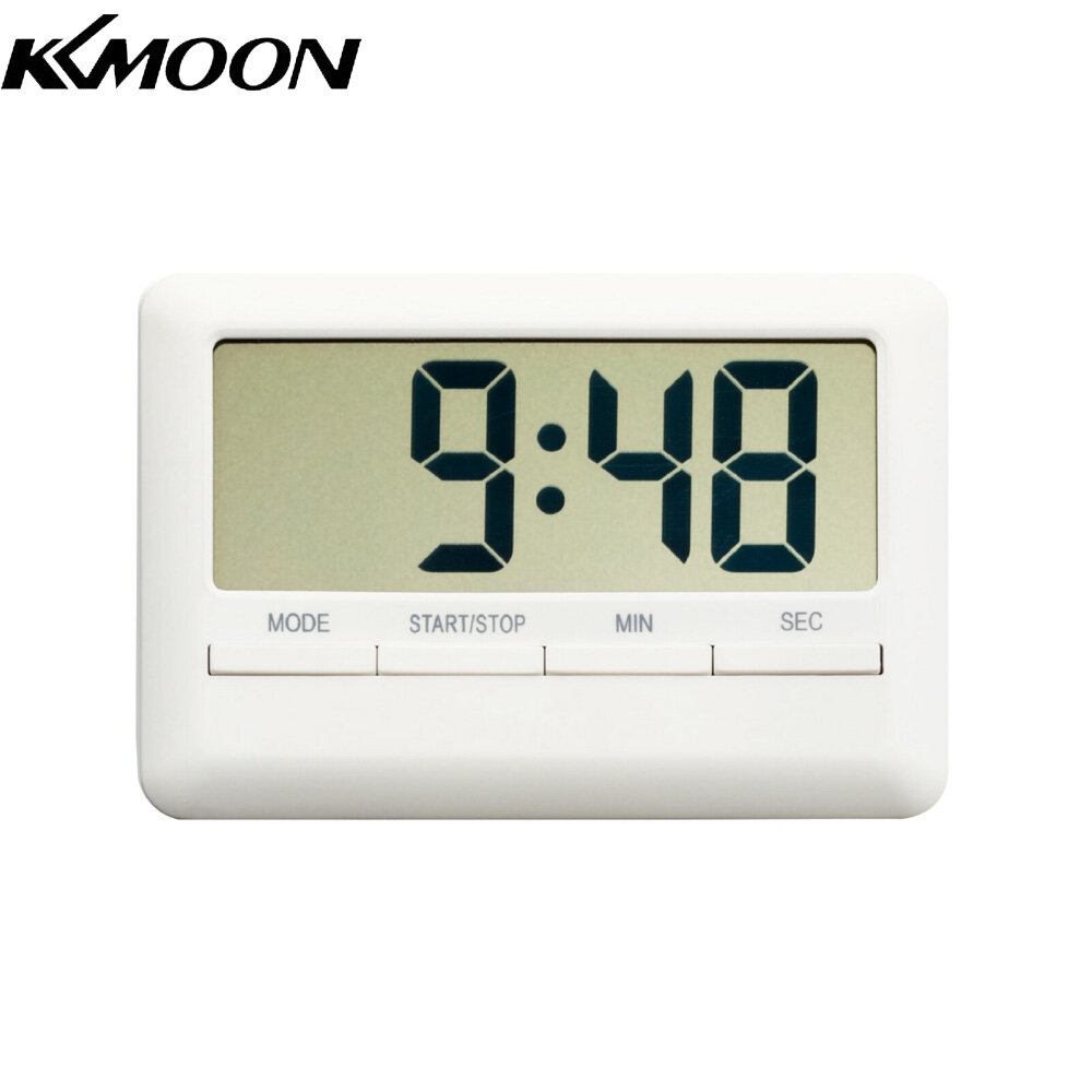 KKmoon LCD Digital Alarm Clock Timer Large Time Manual Countdown for Cooking Shower Study Stopwatch Kitchen Magnetic Electronic Clock
