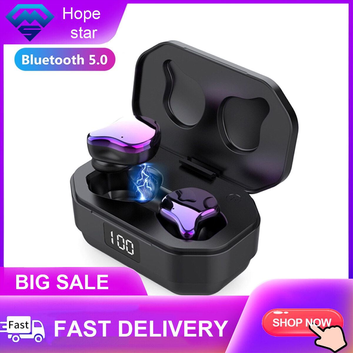 g01 heavy bass tws true wireless bluetooth earbuds stereo earphones