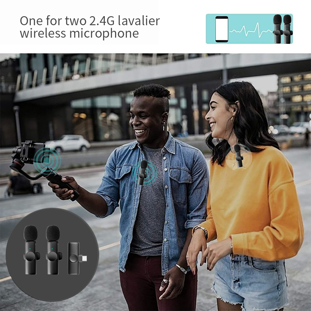 Kebidumei Wireless Microphone Mini Audio Video Recording Mic For Live Broadcast