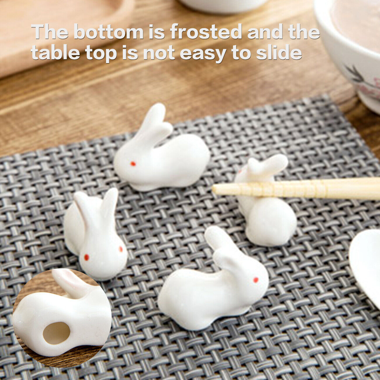 CNMF Rabbit Chopstick Holder Creative Ceramic Tableware Rack Kitchen Accessories