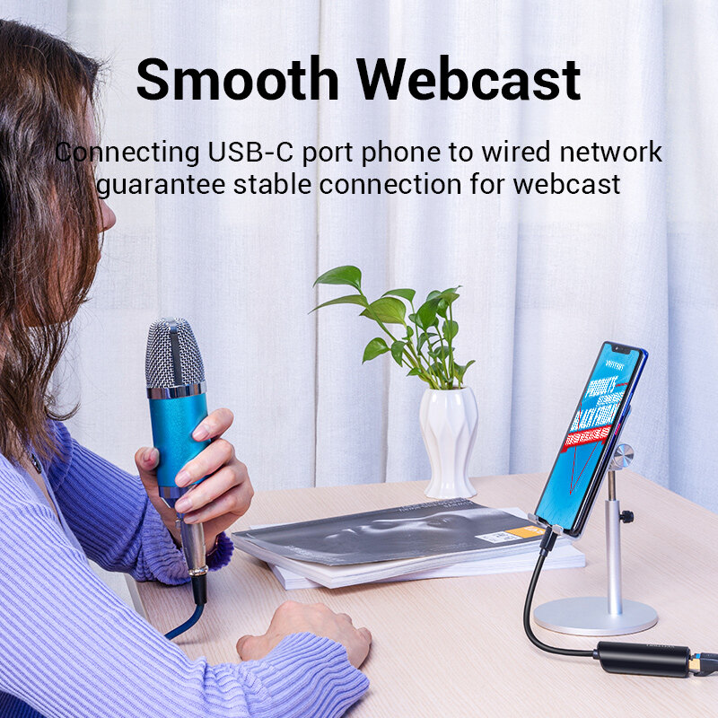 Vention Bộ Chuyển Đổi USB Type C Sang Gigabit Ethernet Áp Dụng Cho Giao Diện USB C Hỗ Trợ Tốc Độ Cực Nhanh 1000Mbps Cho Apple Macbook HuaWei Matebook Lenovo Notebook XiaoMi USB 3.1 USB C Sang Bộ Chuyển Đổi Ethernet Digibit