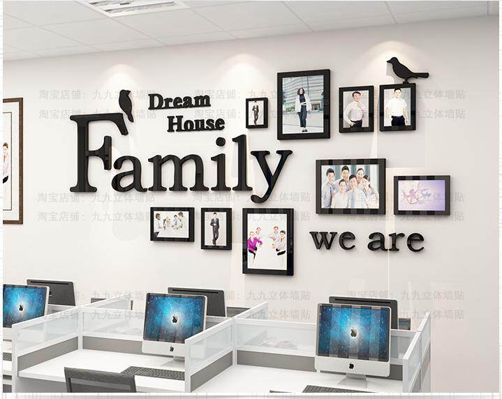 3D Heart Photo Frame Acrylic Wall Sticker Collage Picture Wedding Art Home Decor
