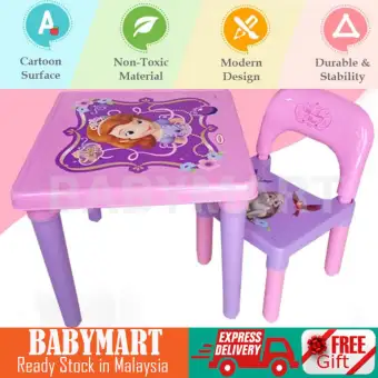 Disney Plastic Set Table Study Kids Playing Dining Table Plus 1