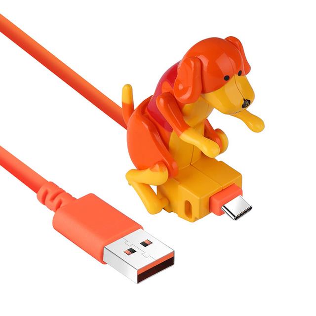 Funny Humping Dog Fast Charger Cable Data Cable For iPhone Android Mobile Phone Charger Line Prank Gifts Decompression toys
