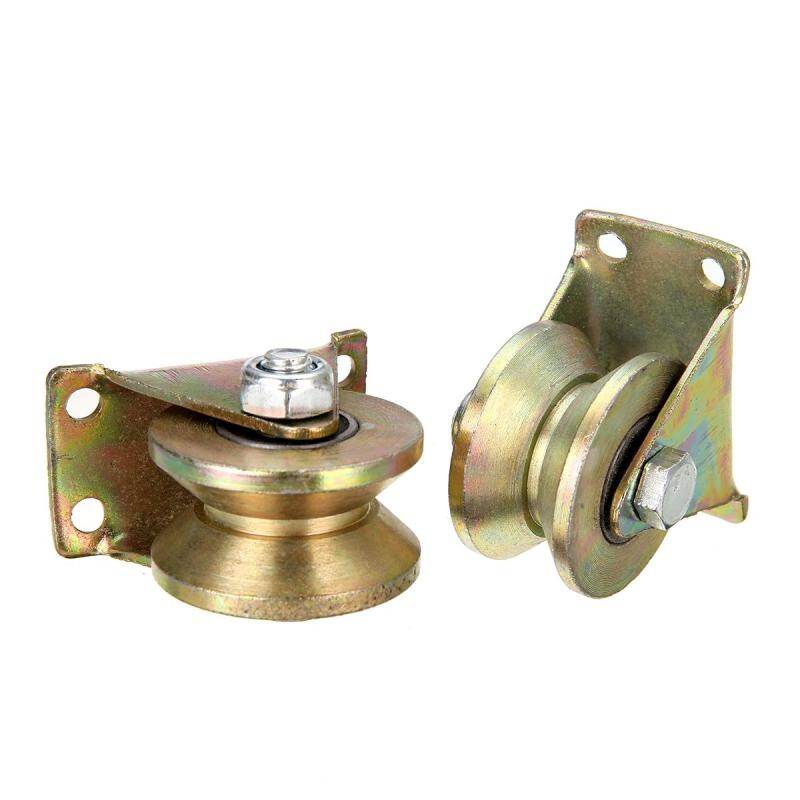 1 Bộ 2 ''Trượt Cổng Con Lăn Thép V Loại Bánh Xe Theo Dõi Rail W/Giá Đỡ 660lb
