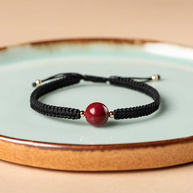 Cinnabar Red Rope Bracelet Women Bestfriend Braided Beads of Luck Red Hand Rope Couple Bracelet