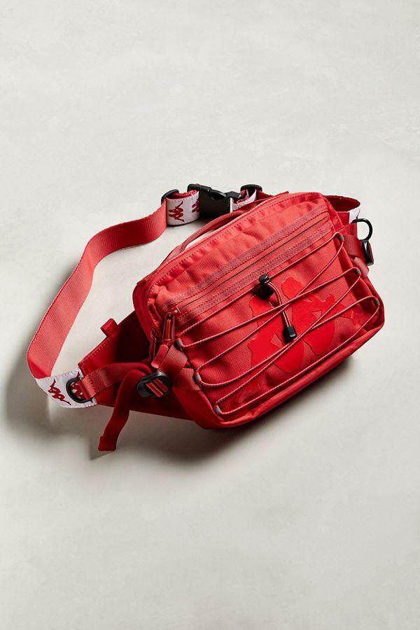 Kappa Strap Waist pack Red Unisex Sling Bag Waterproof Polyester