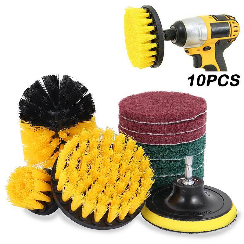 Power 10Pcs Drill Brush Electric Attachment Set Power Scrubber Cleaning carpet Clean