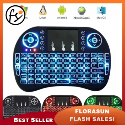 (FREE Rechargeable Battery) Gigaware Rechargeable Battery Rii I8 Mini 2.4Ghz Wireless Touchpad Keyboard With Mouse For Pc Pad Xbox 360 Ps3 Google Android Tv Box Htpc Iptv COLORFUL DESIGN
