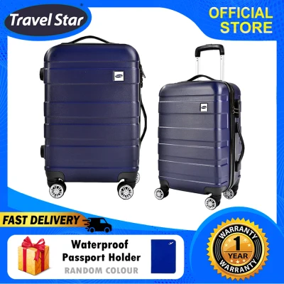 Travel Star 238 Premium Design Hard Case Luggage Bagasi Set 20+24 inches (Free Passport Holder)