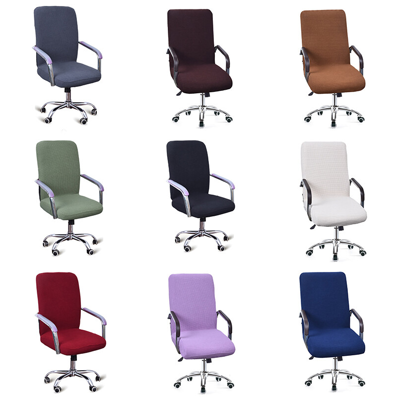 New 9 Colors Modern Spandex Computer Chair Cover Polyester Elastic Fabric Office Rotating Computer Desk Seat Chair Cover Easy Washable Removeable Slipcovers