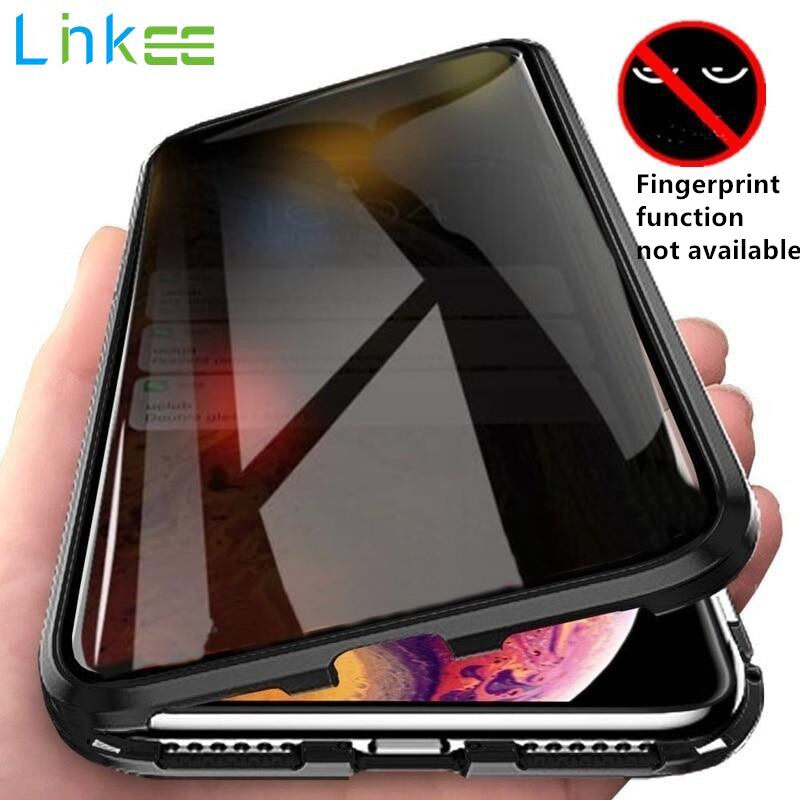 Privacy Phone Case For Samsung Galaxy S24 S23 S22 S21 S20 S10 S9 S8 Plus S20 FE Note 8 9 10 20 Pro Metal Bumper Double Side Tempered Glass Cover
