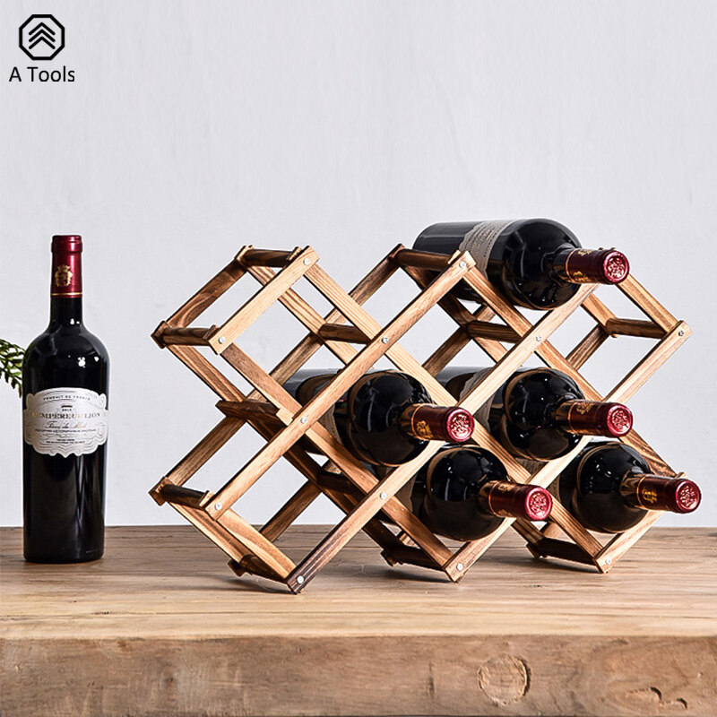 ที่วางขวดไวน์ ชั้นเก็บไวน์ Red wine storage rack ชั้นวางขวดไวน์ พับเก็บ