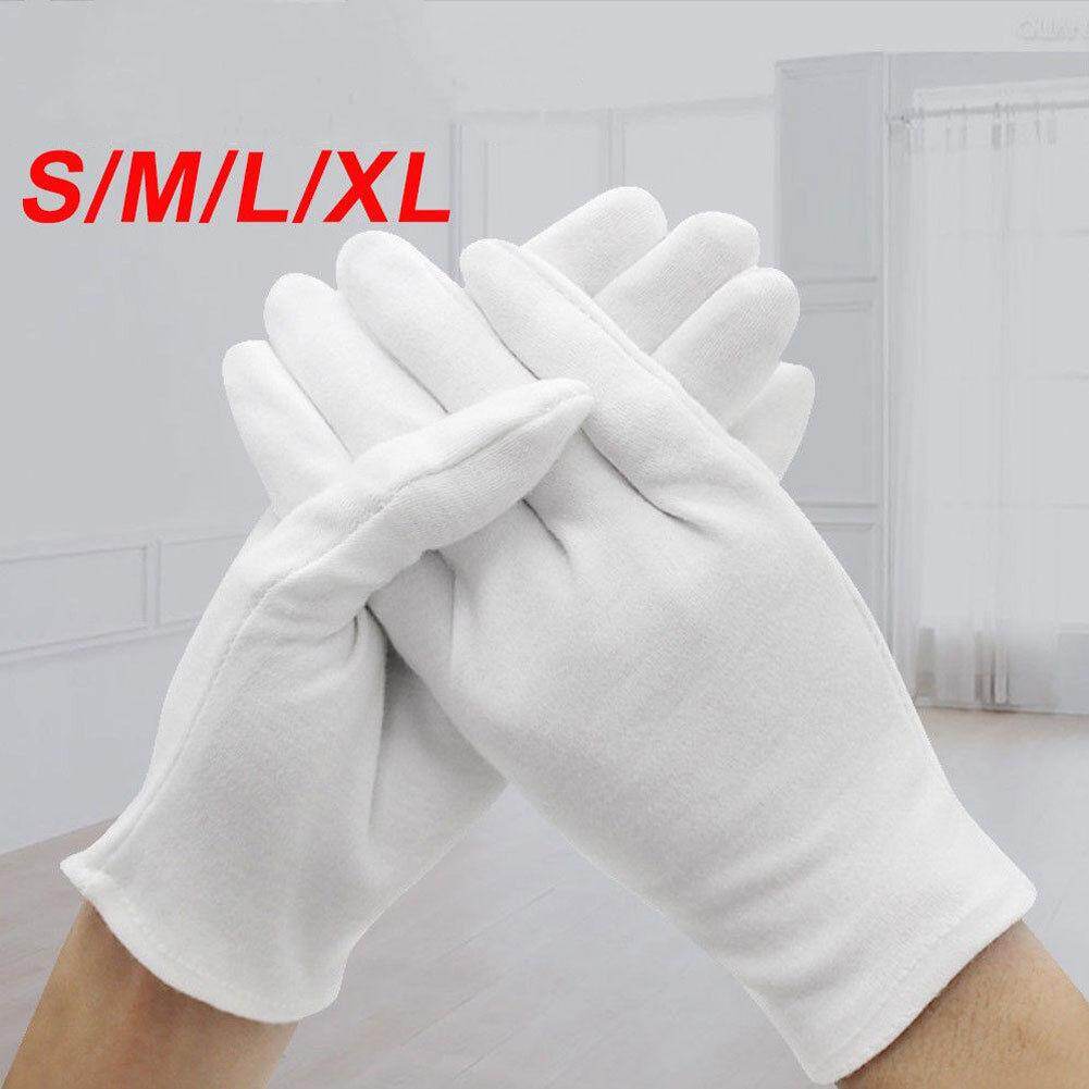 6 Pairs Handling Work Hands Protector Soft Costume Cotton White Gloves