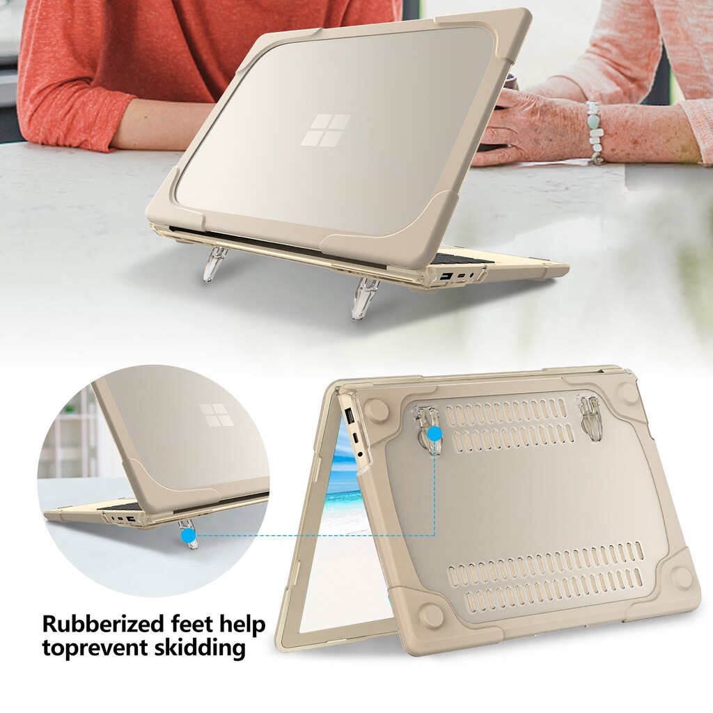 Transparent Heavy Duty Hard Shell Case for Microsoft Surface Laptop 4 / 3 15" with Metal Keyboard,Protective Cover with Kickstand for Surface Laptop 4 / 3 15 inch 2021