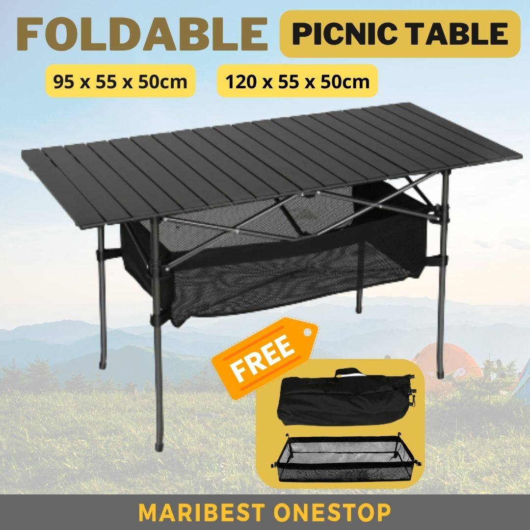 Foldable Picnic Table Outdoor Lightweight Aluminum Outdoor Foldable