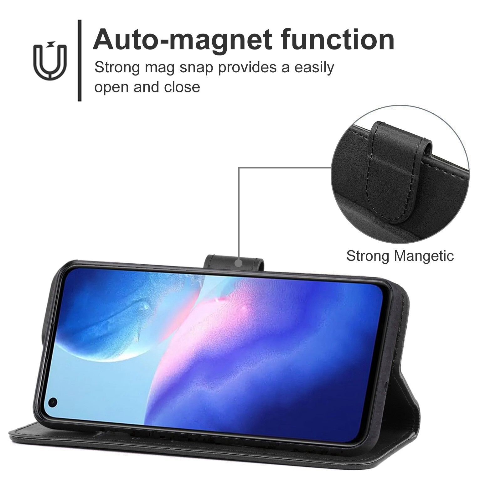 Leather Phone Case For OPPO Reno5 4G