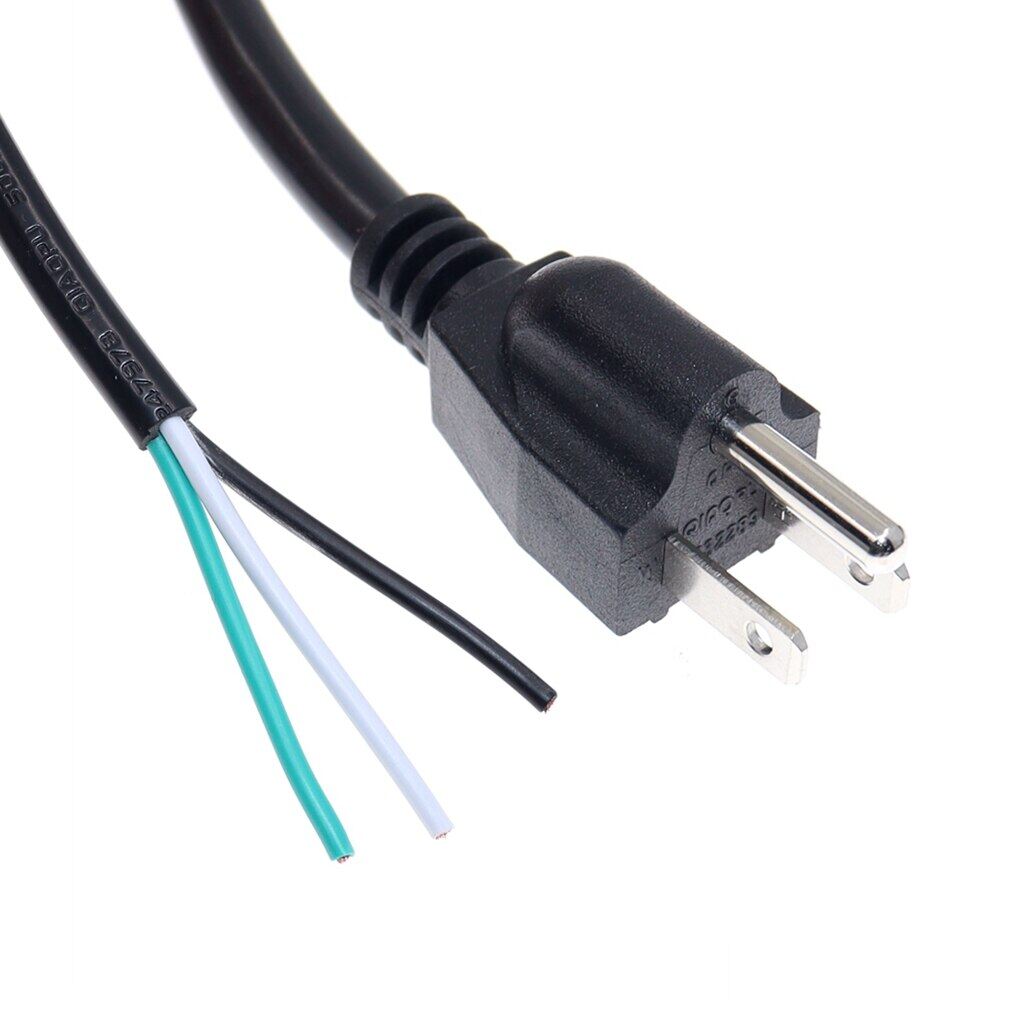 US 3 Prong Power Stripped Cord 14AWG NEMA 5-15P Extension Cable Dishwasher Power Cord 1.8m For Air Conditioner Electrical Socket