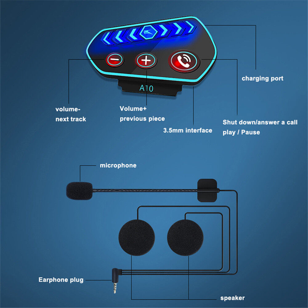 Aitemay Mũ Bảo Hiểm Xe Máy Tai Nghe Bluetooth 5.0 Tai Nghe Nhạc Chống Nước Có Chức Năng Trợ Lý Giọng Nói Gọi Lại Tích Hợp