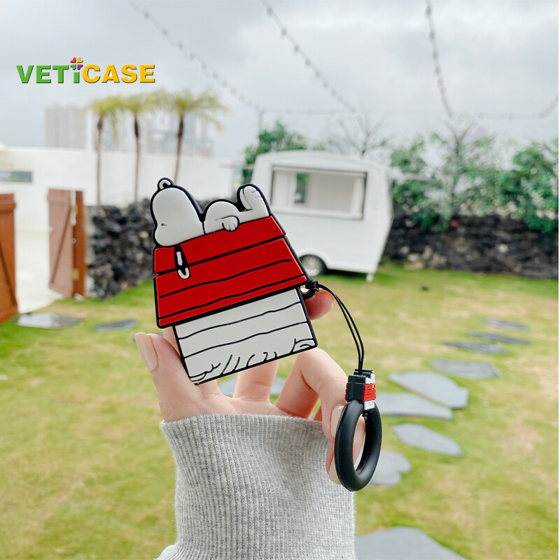 3D Cartoon Snoopy House Earphone Case for Apple AirPods Pro AirPods 1 2 3 New Pro2 Silicone Soft Cover Headphone Air Pods Casing Protective AirPod Accessories White Red