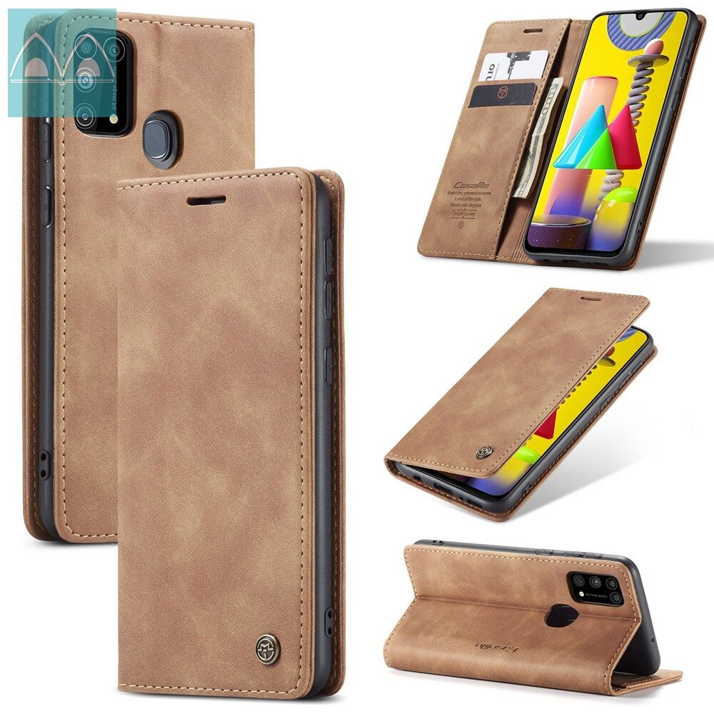 For Samsung Galaxy M31 Retro Wallet Case Luxury Credit Card Stand Magnetic Leather Flip Cover Casing For Samsung M31