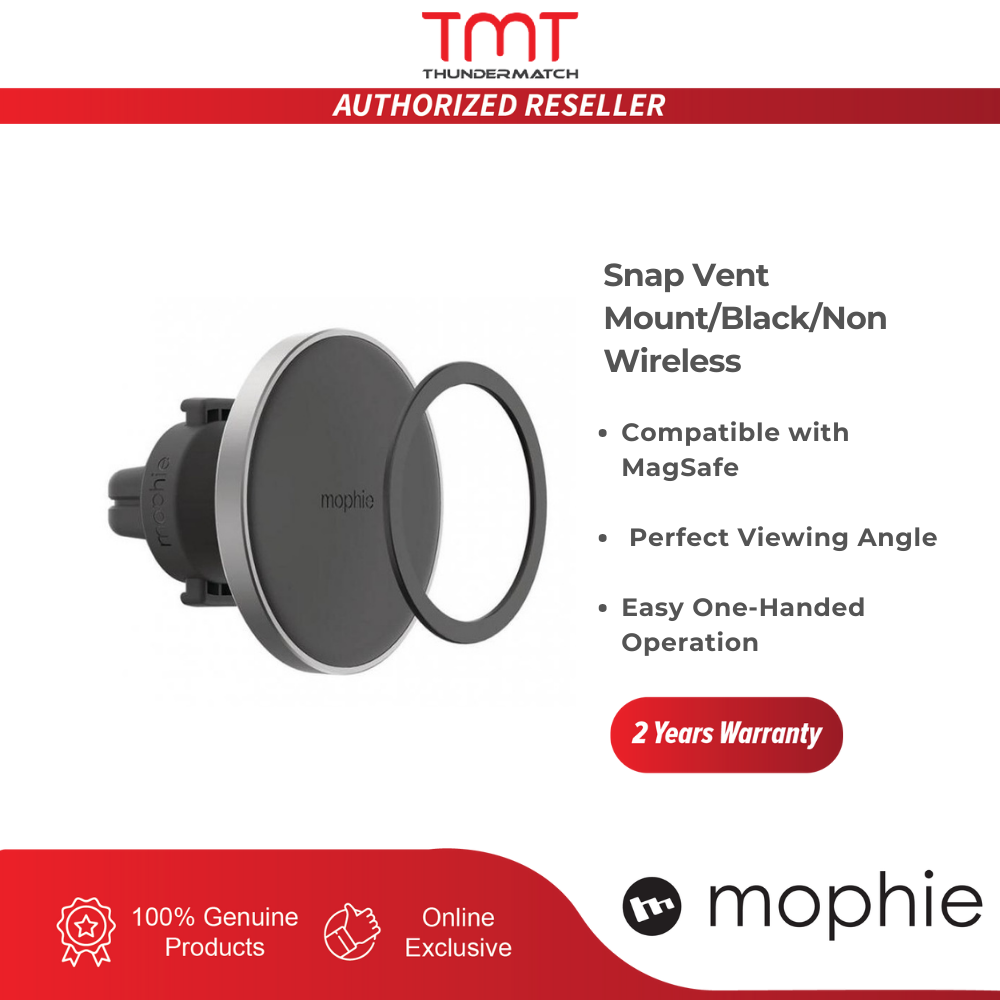 Mophie Snap Vent Mount/Black/Non Wireless (2 Years Warranty) Lazada