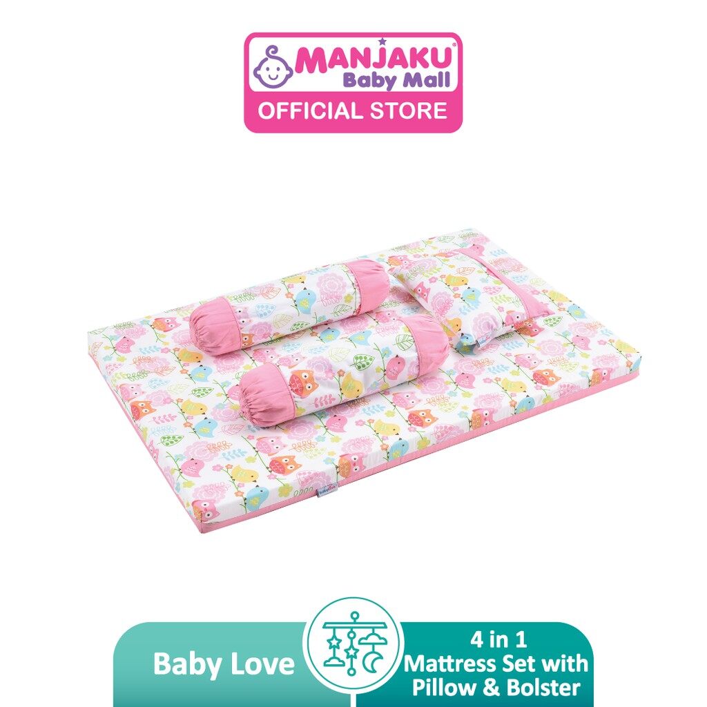 Baby Love 4 in 1 Mattress Set with Pillow Bolster Model 2980 Secret Garden Lazada