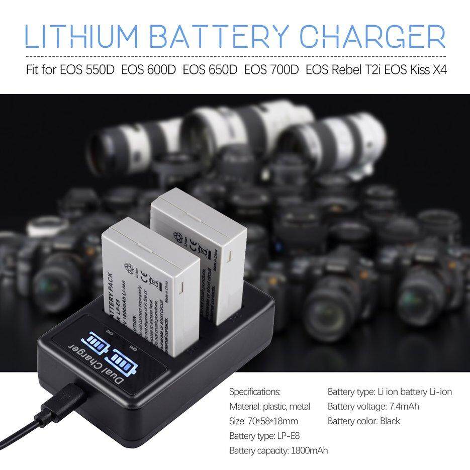 Nóng Người Bán LP-E8 Camera Lithium Batt * ery Sạc Chất Lỏng Pha Lê