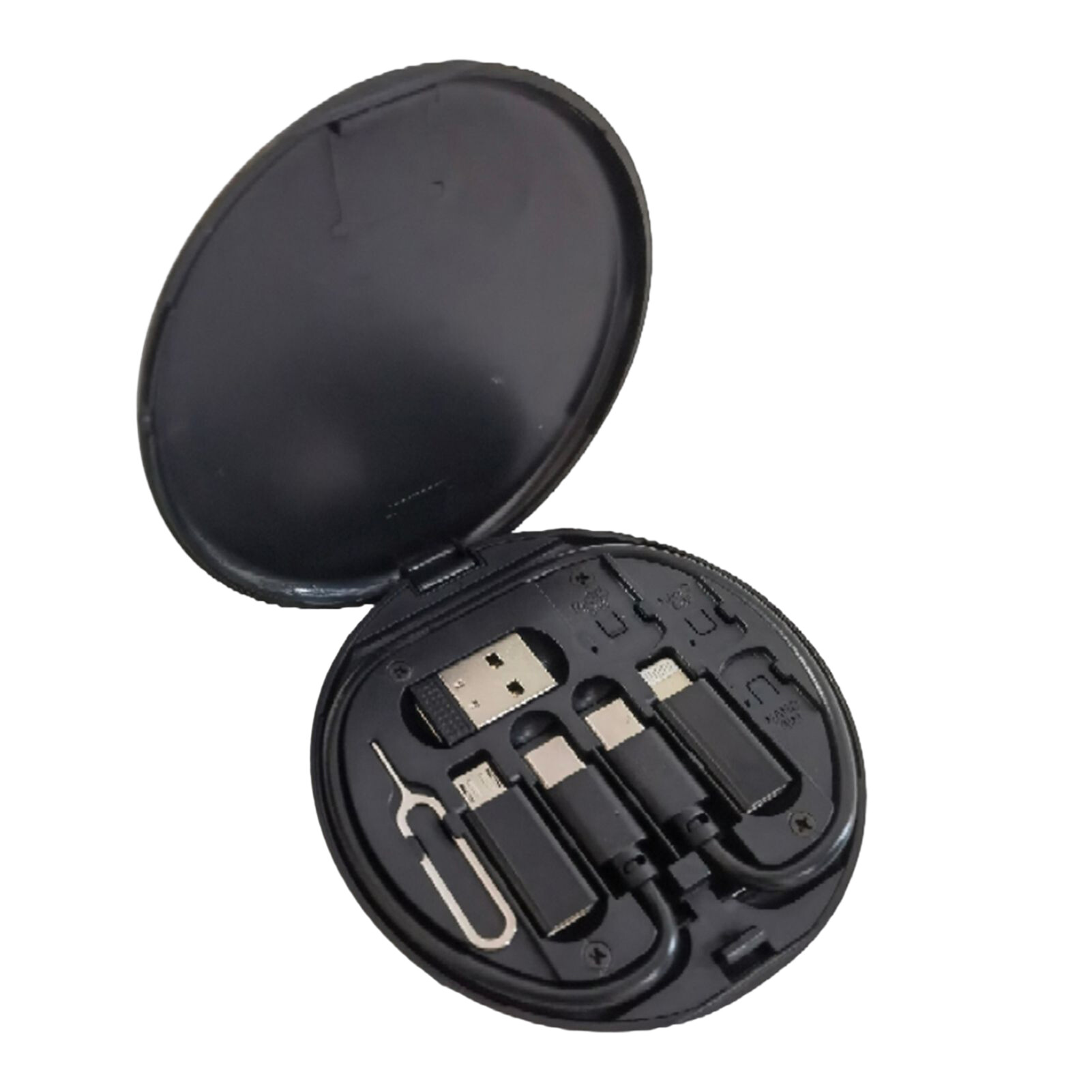 Data Cable Storage Box Multi-purpose Dust-proof Portable Multi-Type Charging Line Convertor Card Slot Tray Eject Pin Organizer for Travel Data Cable Storage
