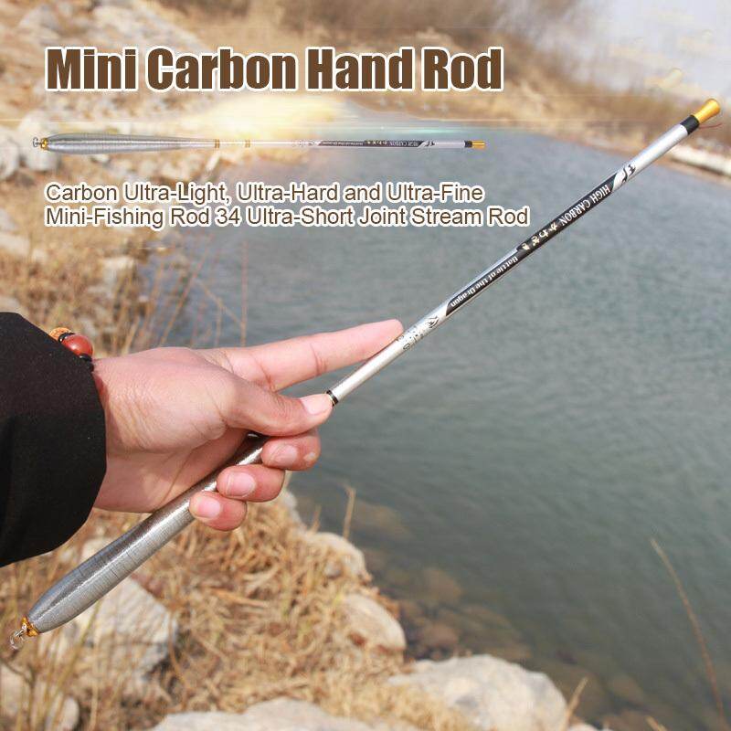 Mini Carbon Fiber Stream Fishing Rod Telescopic Ultra Short Ultra Light Fishing Pole for Freshwater