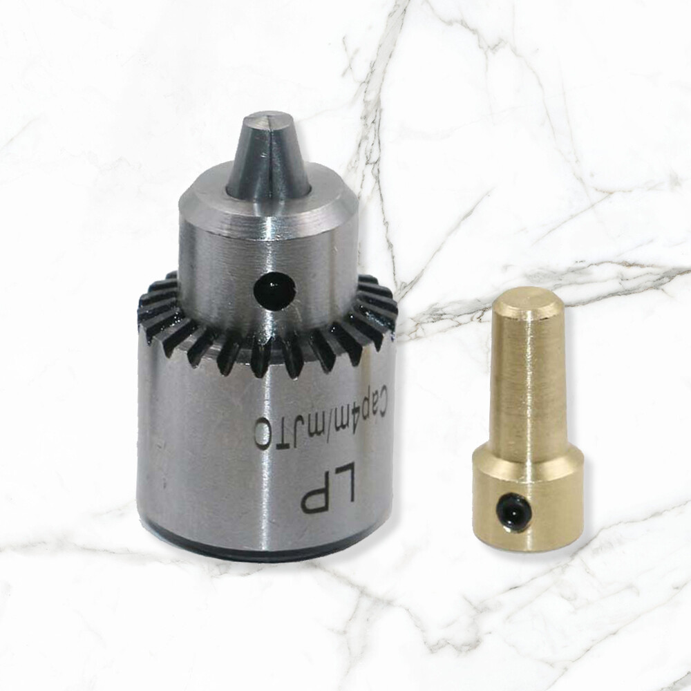 Micro Motor Drill Chuck Clamping Range 0.3-4mm Mini Taper Mounted Drill Chuck Wrench 3.17mm Brass Electric Motor Shaft Chuck