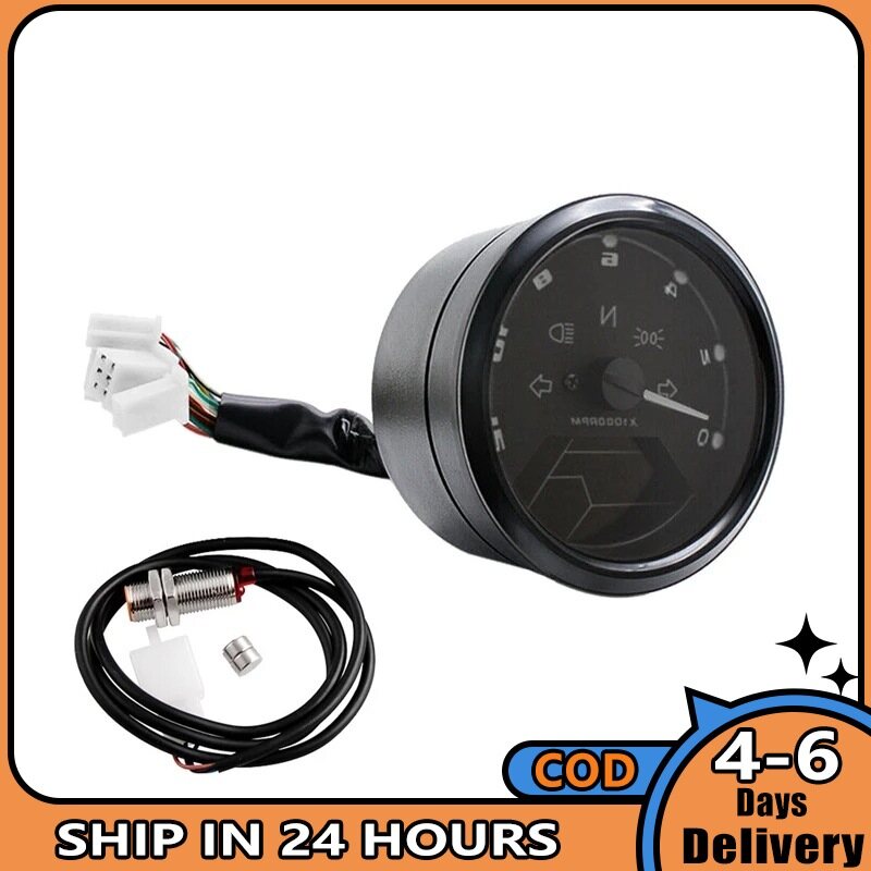 Motorcycle Speedometer Tachometer Lcd Digital Indicator Fuel Meter Dashboard Gauges Odometer Accessories