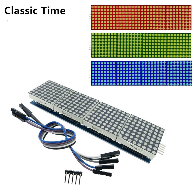 Max7219 dot matrix module microcontroller 4 in one display with 5p line