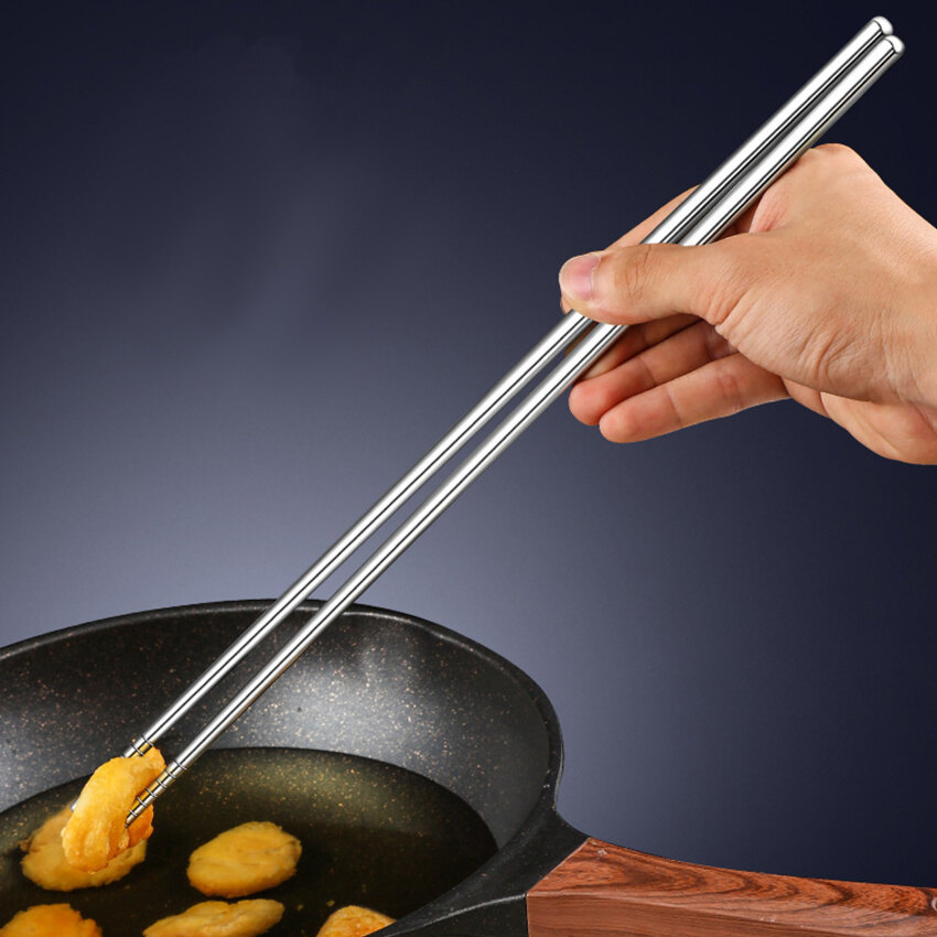 304 Stainless Steel Long Chopsticks Noodles Chopsticks Fried Chopsticks Special Long Noodles Extended Chopsticks Metal Hot Pot Chopsticks 36