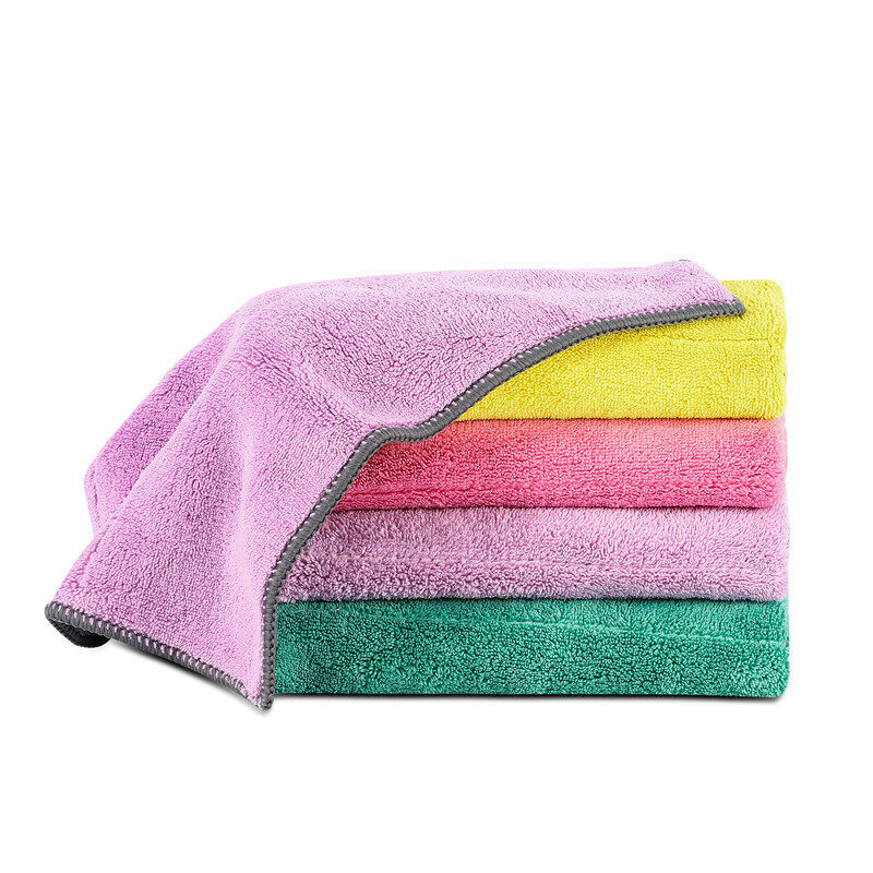 Houseeker Kitchen Oil Free Dish Towel Household Cleaning Coral Fleece Wipes Floor Rags Bowl Wiping Cloth Cleaning Tools