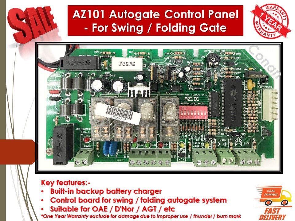 Az101 Autogate Control Panel Board For Dc Arm Motor Swing Folding