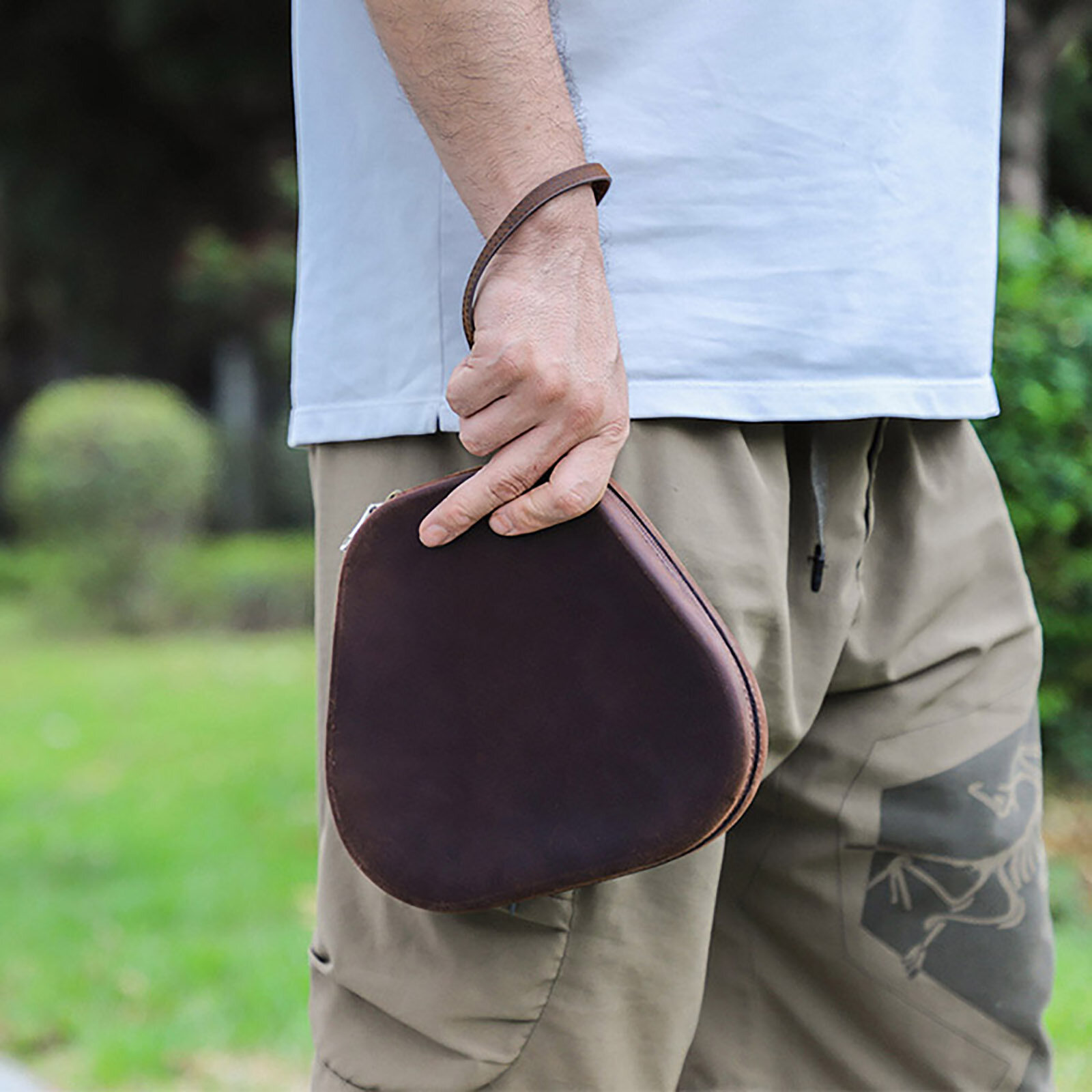 Portable Shield Case Cowhide Leather Headset Storage Bag Zipper Headphone Protective Case for Apple AirPods Max Accessories