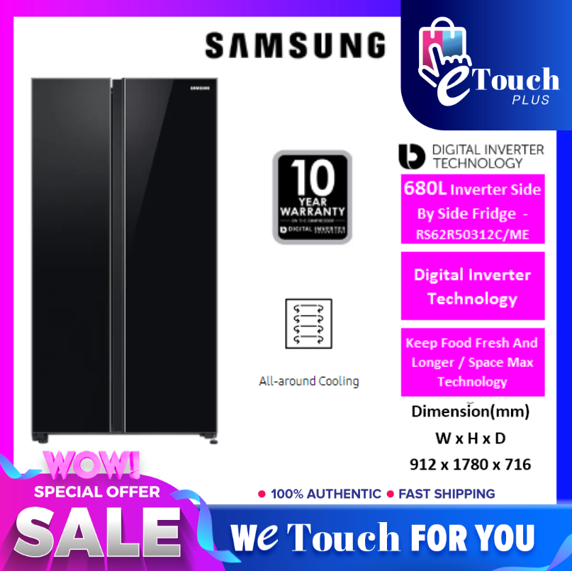 Samsung [ RS62R50312C/ME ] 680L Digital Inverter Spacemax Metal Cooling
