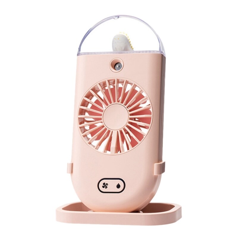 Handheld Spray Fan, Portable Rechargeable USB Humidifier, Small Fan,Pink Singapore