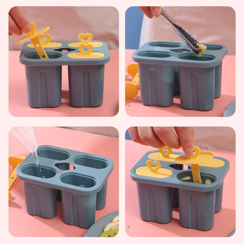 Silicone khuôn tạo đá hình que kem kem dụng cụ làm viên đá thanh tủ lạnh tự chế Stick dụng cụ phòng bếp