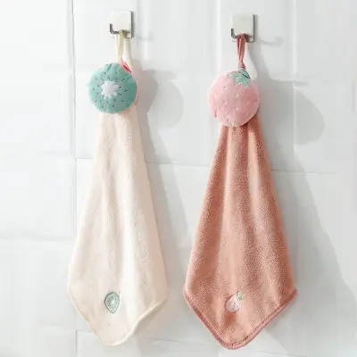 ZHANGWEI Fruits Cute Bathing Hanging Quick Drying Fiber Soft Hand Towel Kitchen Supplies Kitchen Towel Cleaning Cloth