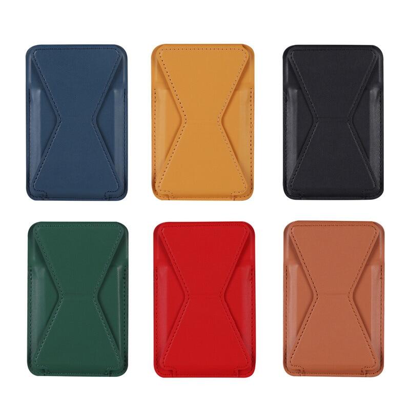 HOCE Wallet Stand Support Leather Magsafe Adsorption Card Holder Bracket Case Shell For iPhone 13 12 14 15 16 Pro Max 13 Mini Card Bag for Magsafing Magnet Cover Card Pocket