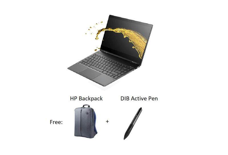HP ENVY x360 13-ag0001AU (Ryzen 3-2300U (2.2GHz), 8GB DDR4 2400 (OB), 256GB M.2 SSD, Rad Vega 6, 13.3 FHD IR TS, Win 10, < 1.301kg, Dark Ash Silver, 2 Years Local On-Site Warranty by HP) Malaysia