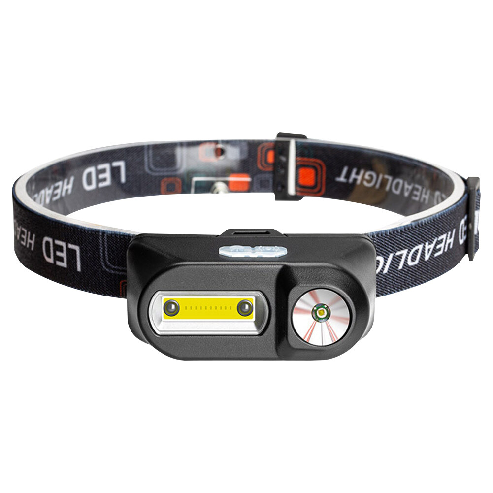 USB LED Headlamp 6 Modes XPE COB Headlight Outdoor Torch Flashlight